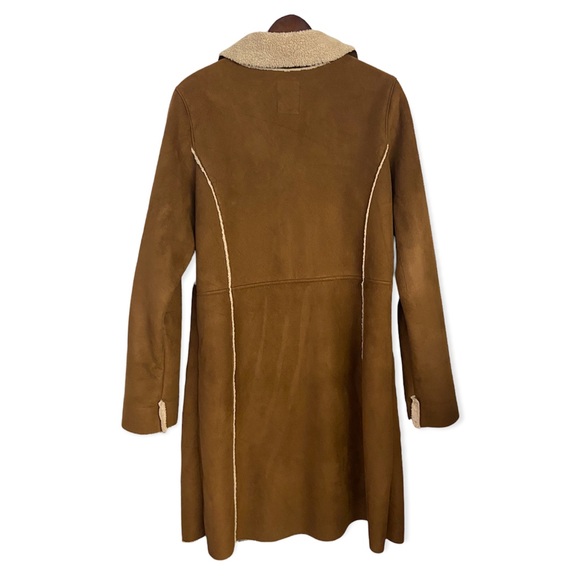 Vintage Old Navy Faux Suede Sherpa Lined Trenchcoat - Picture 6 of 13